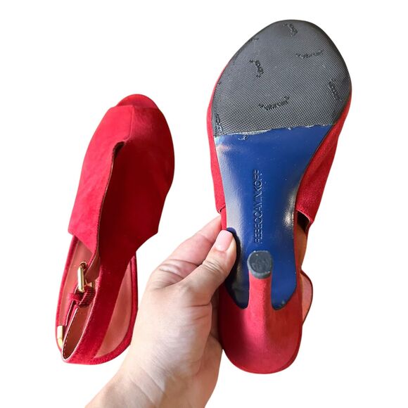 REBECCA MINKOFF Suede Peep Toe Slingback Heels NWOB Sz11 - Picture 5 of 5